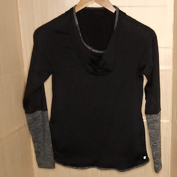 Avia Black Grey Hooded Athletic Top Small - Picture 2 of 7